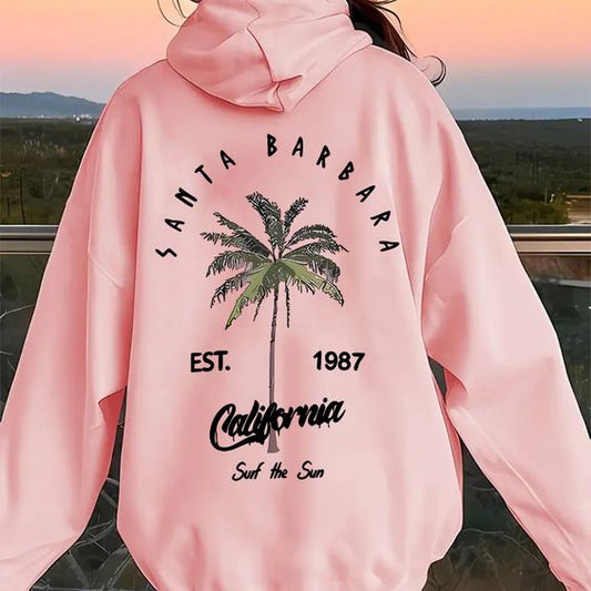 California Women Hoodies Fleeced Oversized