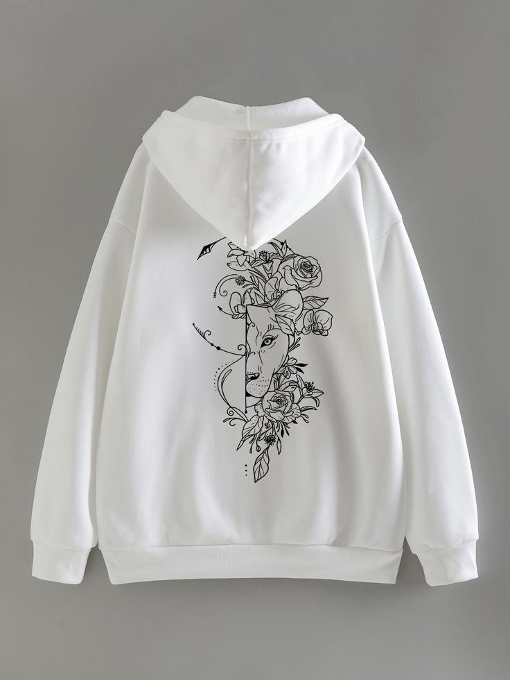 Floral & Animal Print Drawstring Thermal Lined