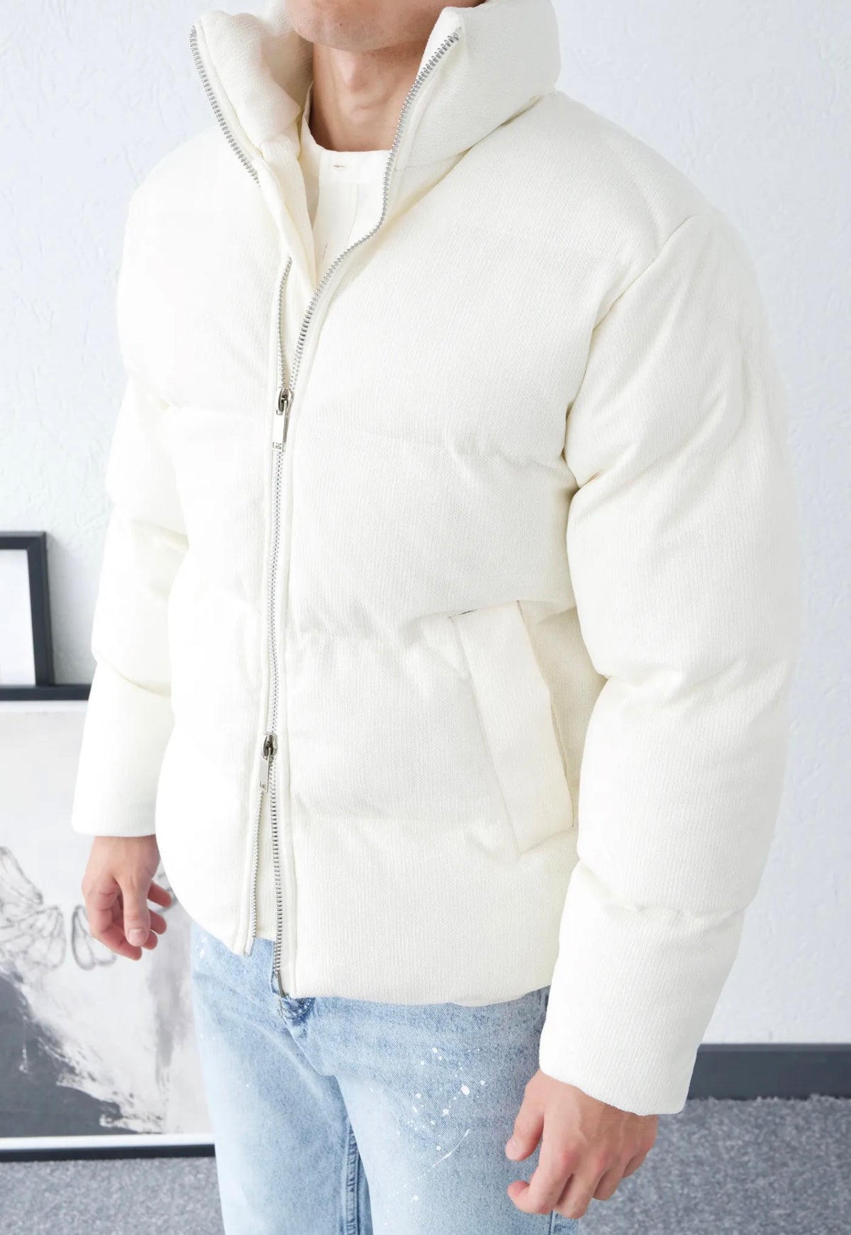 Premium Puffer Jacket – white