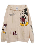 Stay cozy and cute with disney’s mickey and minnie mouse zip-up hoodie oversized