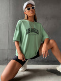 Letter Graphic Drop Shoulder Oversized Tee