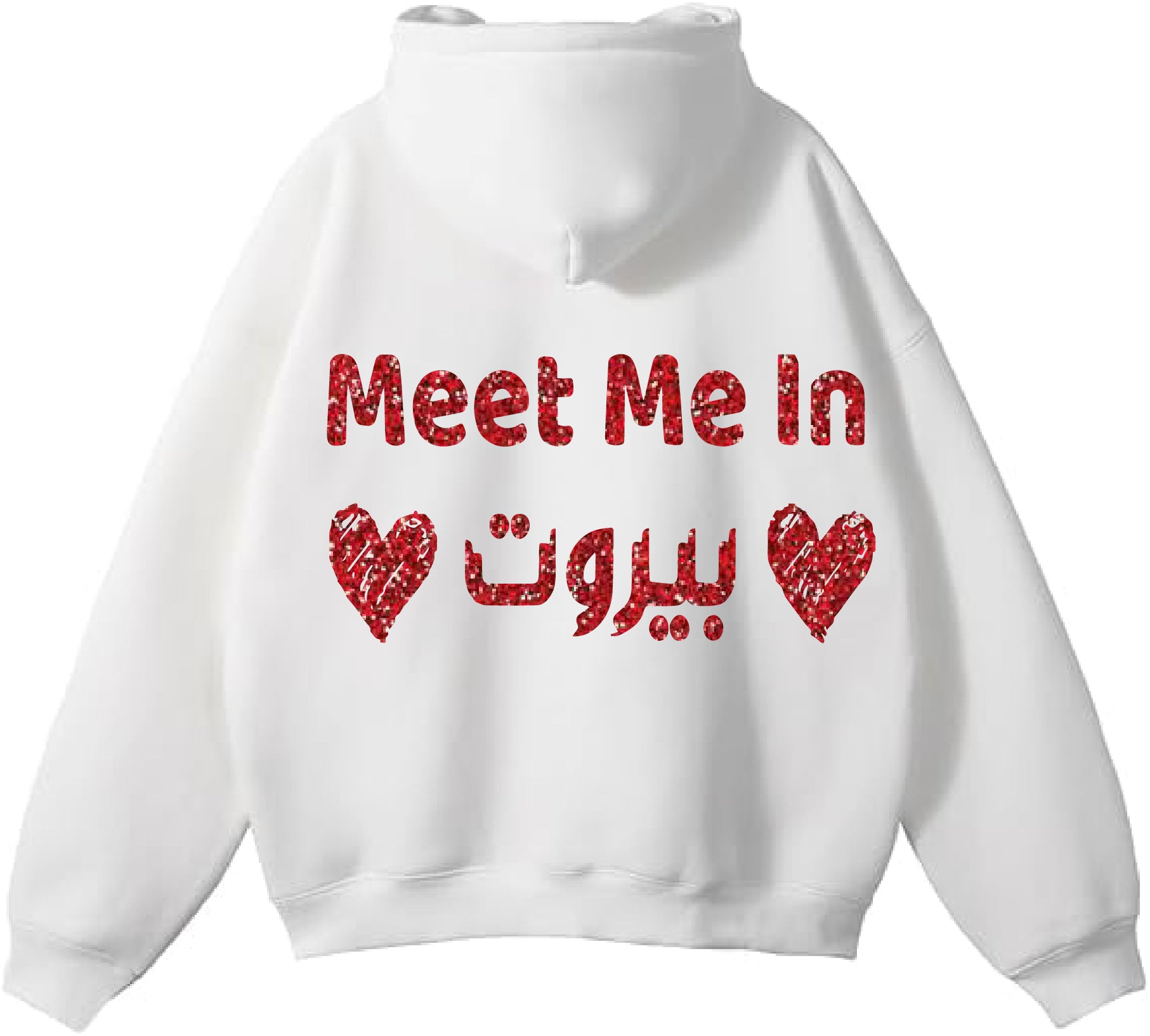 Beirut Unisex Hoodies Glitter Red