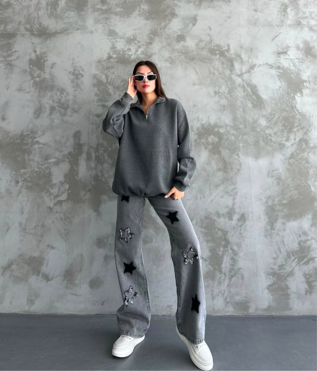 Basic Sweatshirt half zip up / Fleeced /Hoodies Liban / available in 3 colors