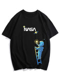 Men Cartoon & Letter Graphic Tee
