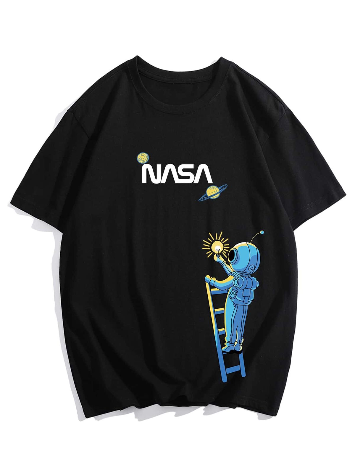 Men Cartoon & Letter Graphic Tee