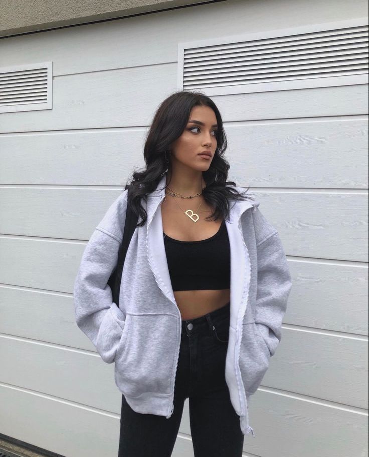 Hoodies Liban Sweaters | Zip-Up Sweater | Color: White /Black/Grey