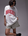 Bordeaux 1973 oversized tee in white
