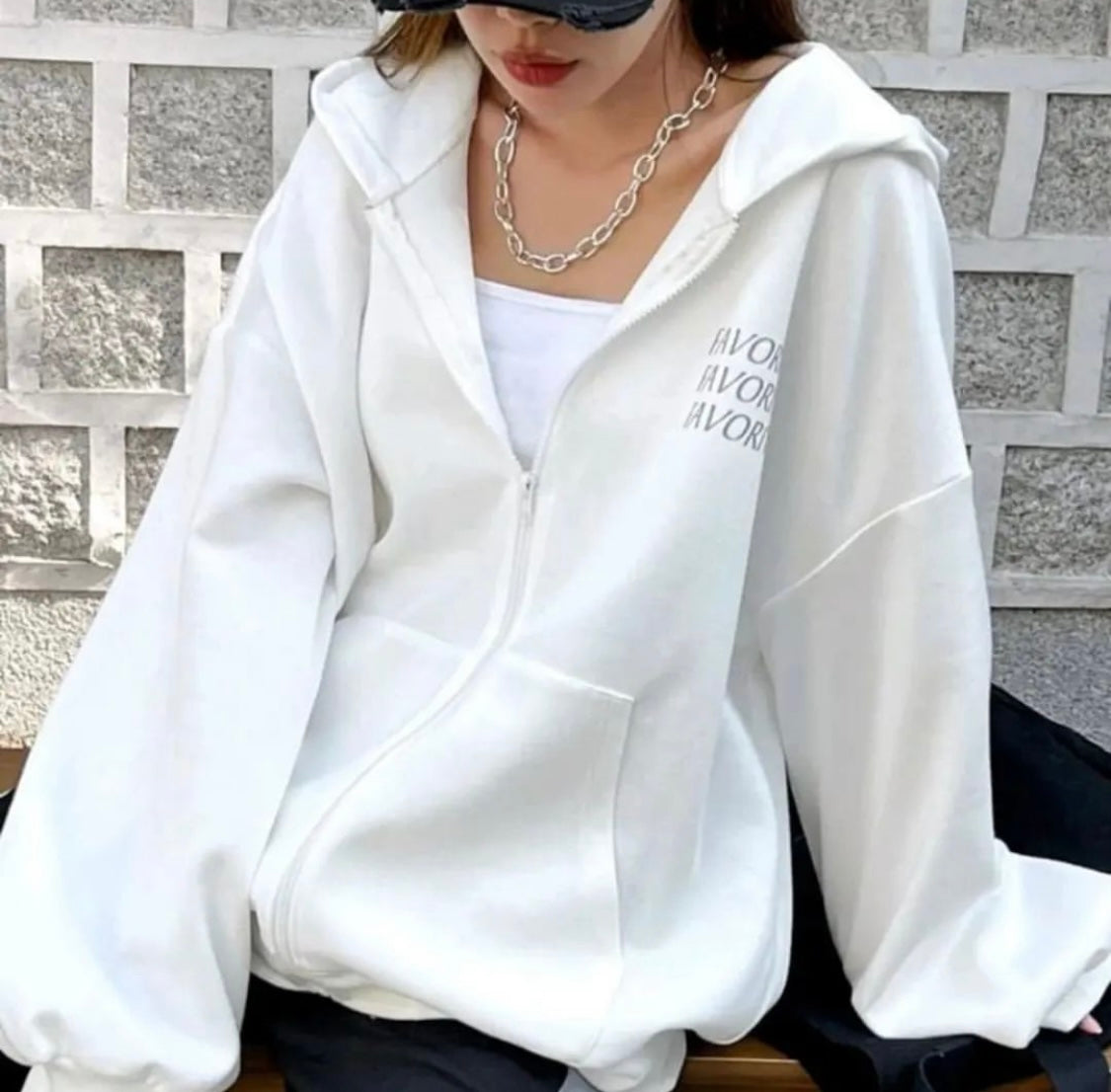 Favorite zip-up hoodie oversized