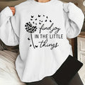 Dandelion & Letter Print Sweatshirt, Casual Long Sleeve Crew Neck Sweatshirt, Women's Clothing