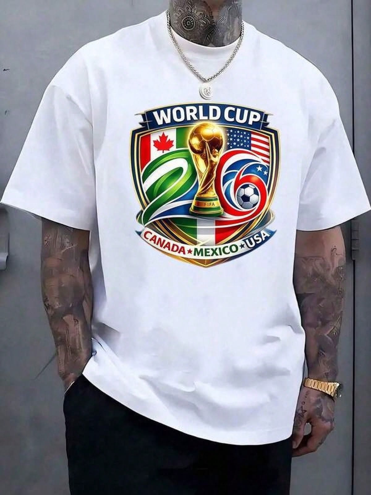 Men'S Soccer Ball & 2026 FIFAs WORLD CUP Graphic T-Shirt - Lightweight Breathable Fabric