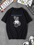 Men Bear And Letter Graphic Tee