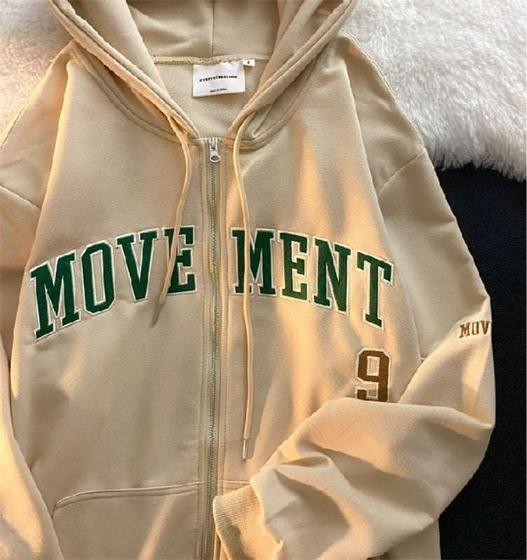 Movement zip-up hoodies oversized