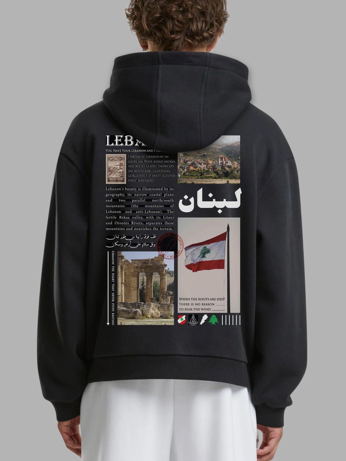 Lebanon Hoodie: Bilingual Logo, Cultural Art - Unisex Fit