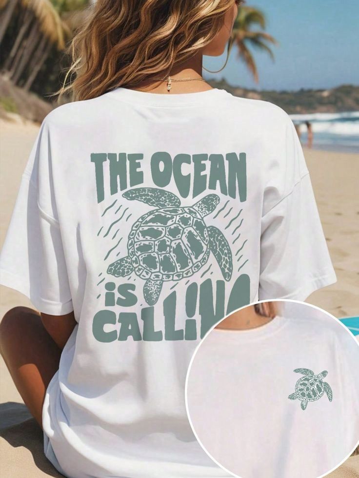 Women's Casual Vacation Letter Print Graphic Round Neck T-Shirt, Summer