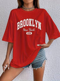 WW | Stylish Round Neck T-Shirt With Brooklyn Print