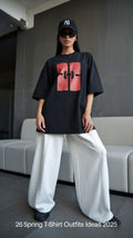 Spring T-Shirt Outfits Ideas 2025: How to Style Oversized, Graphic, Vintage, Red, and White Tees