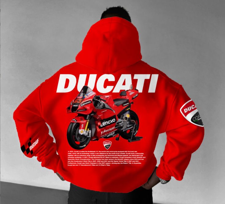 Men's Creative Motorcycle Printing Casual Sports Commuting All-Match Letter Long-Sleeved Hooded Pullover Sweatshirt