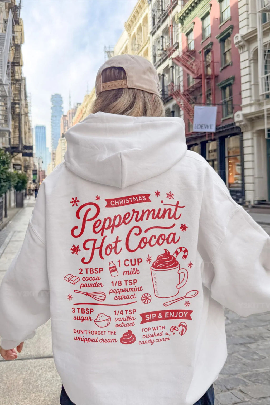Peppermint Hot Cocoa Recipe Hoodie
