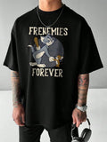 Tom & Jerry Men's Casual Cartoon Print Short Sleeve T-Shirt, Summer