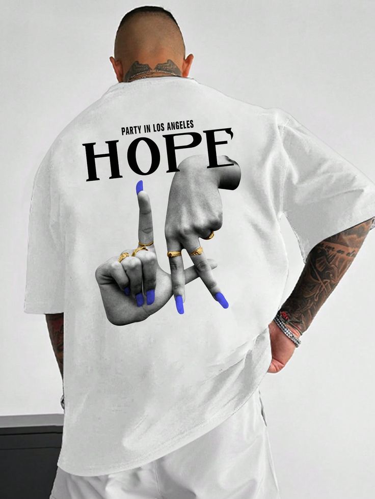 Men Hand & Slogan Graphic Tee