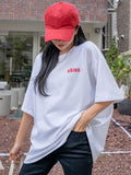 Slogan Graphic Drop Shoulder Oversized Tee