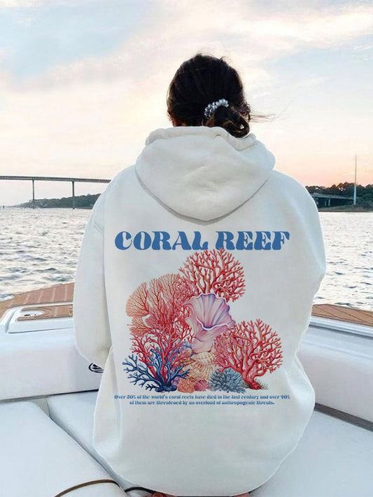 coral reef ocean beach summer hoodie aesthetic  sea sweatshirt oceanside beach sweatshirt coral ocean life hoodie