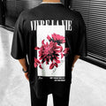Men's Oversized Floral Print T-Shirt black