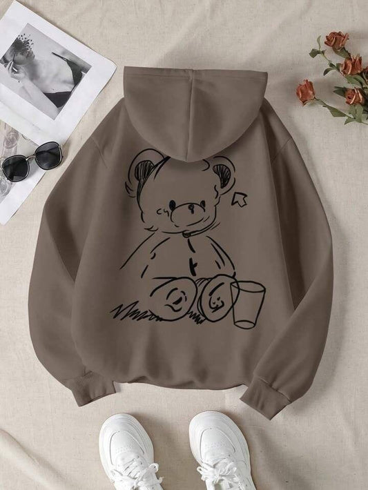 Cartoon print oversized hoodie