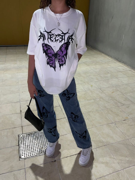 Butterfly Women Oversized Tshirt