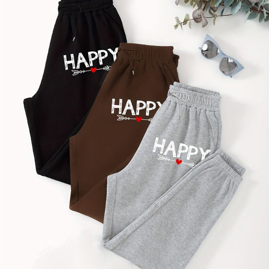 Happy women’s sweatpants fleece inside