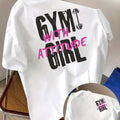 Attitude Print Tshirt Short Sleeve Crew Neck Casual Top For , Women's Clothing