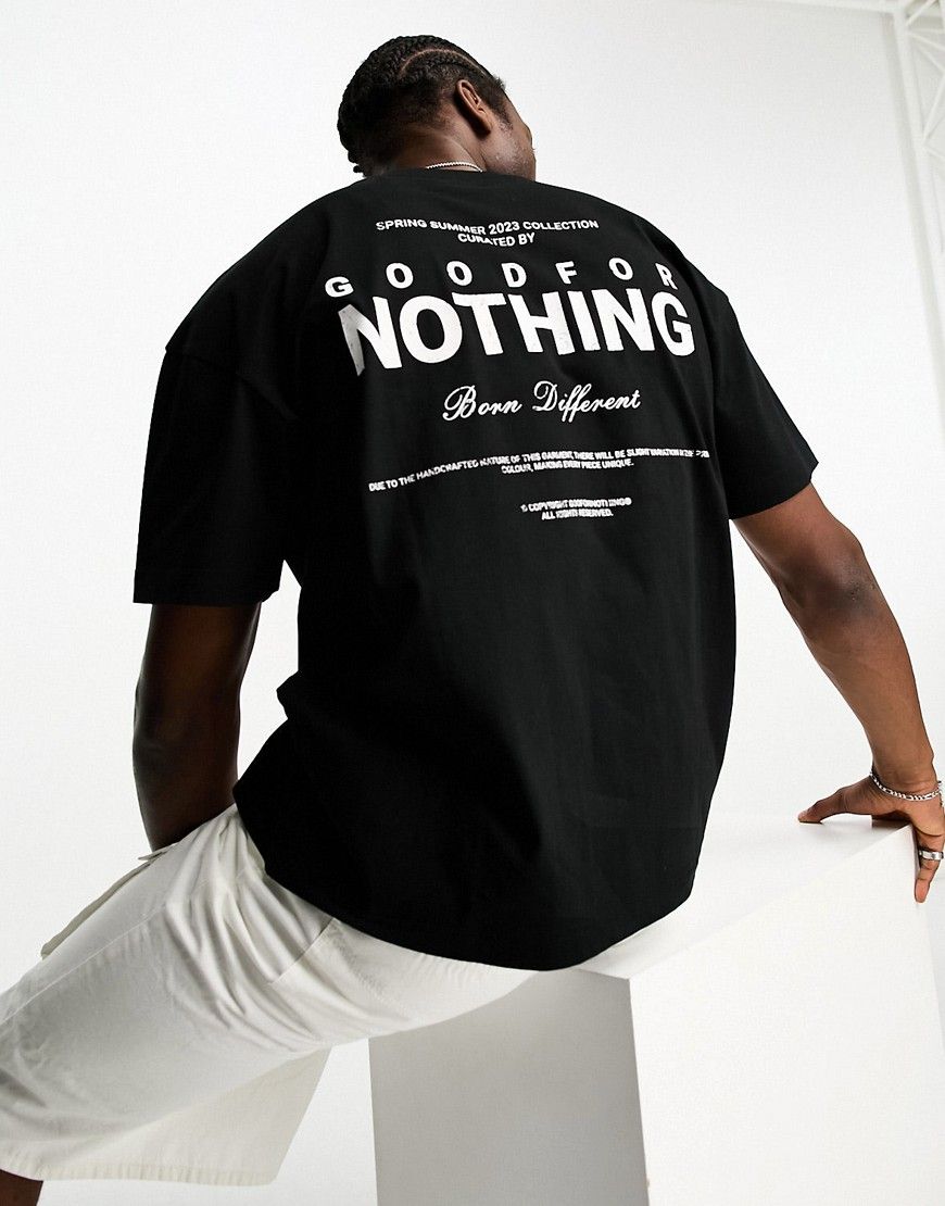 Good For Nothing oversized t-shirt in black