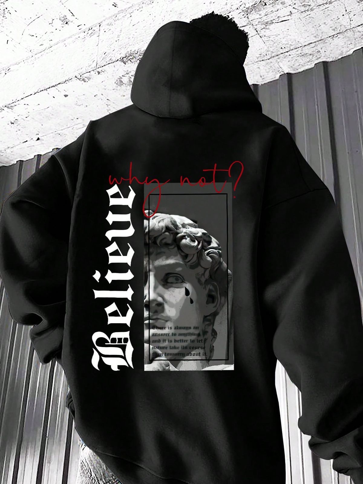 Stylish Hooded Sweatshirt For Men, Large David Print Hoodie
