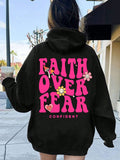 Tween Girl Casual Slogan Print Fleece Hoodie, Autumn/Winter