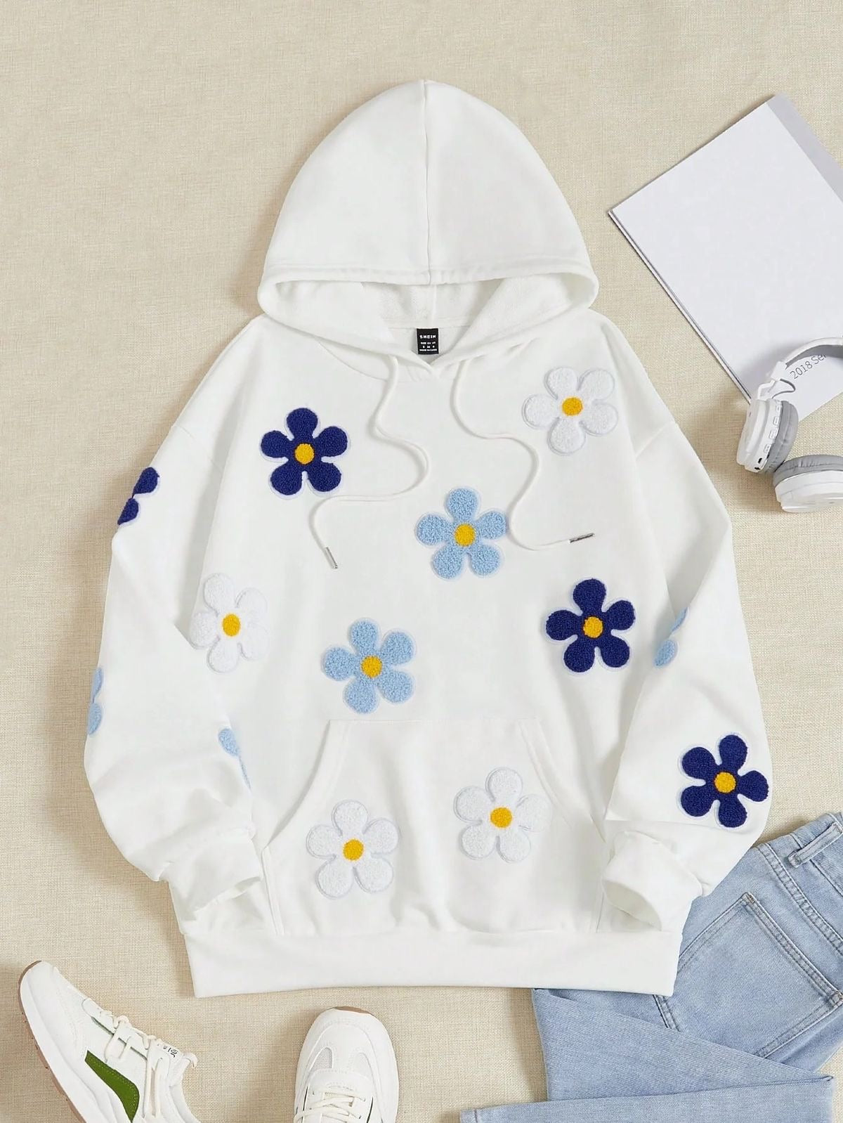 Flowers hoodie oversized