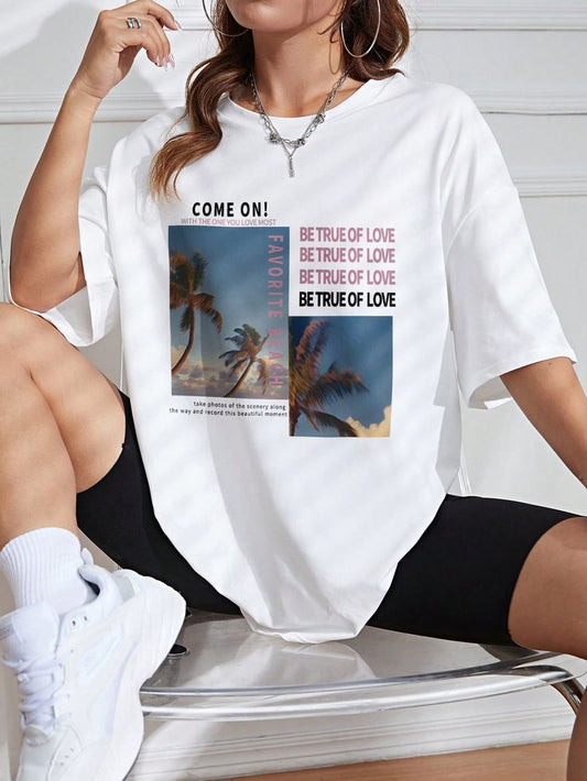Camiseta Extragrande De Verano Para Mujer