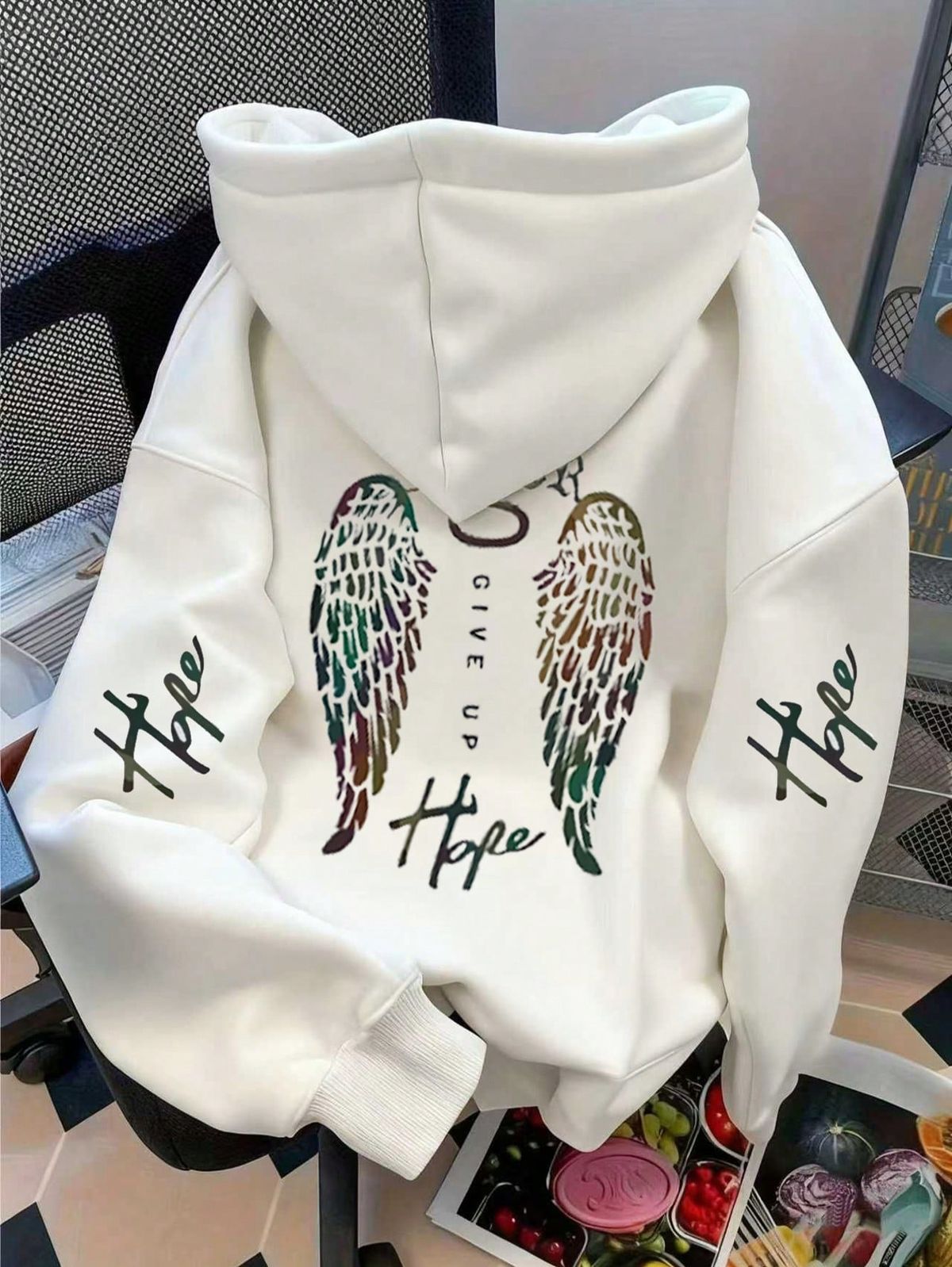 Women's Casual Fleece Lined Hoodie, Featuring College Style Graphic Print Design, Radiating Youthful Vibrancy