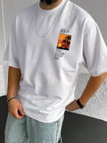 Men Coconut Tree & Slogan Graphic Tee