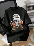 Cool Streetwear Oversize Graphic Printed Short Sleeve T-Shirt
