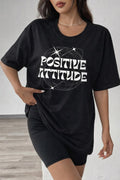 Positive Attitude T-Shirt | Spring Outfits 2026 Women Casual Aesthetic