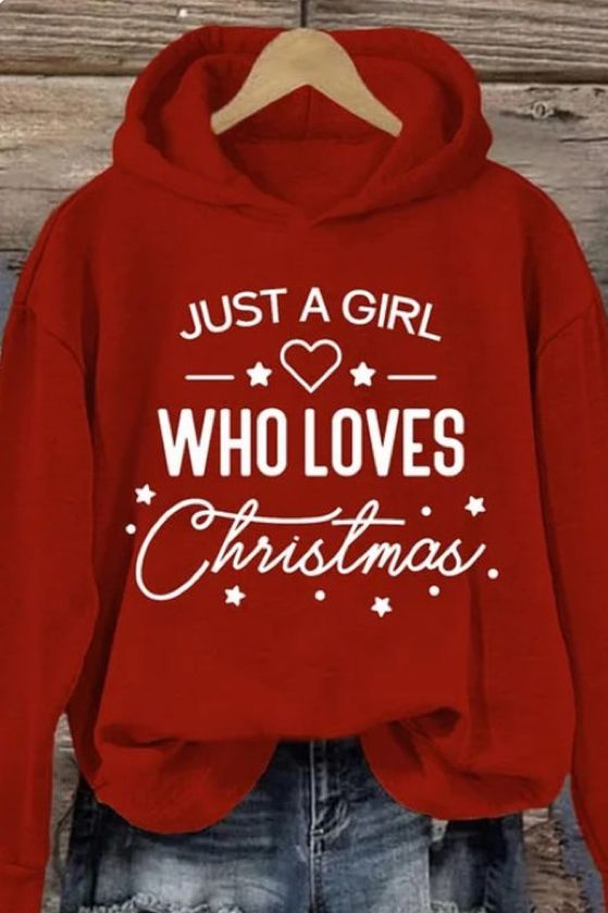 Women's Just A Girl Who Loves Christmas Hoodie