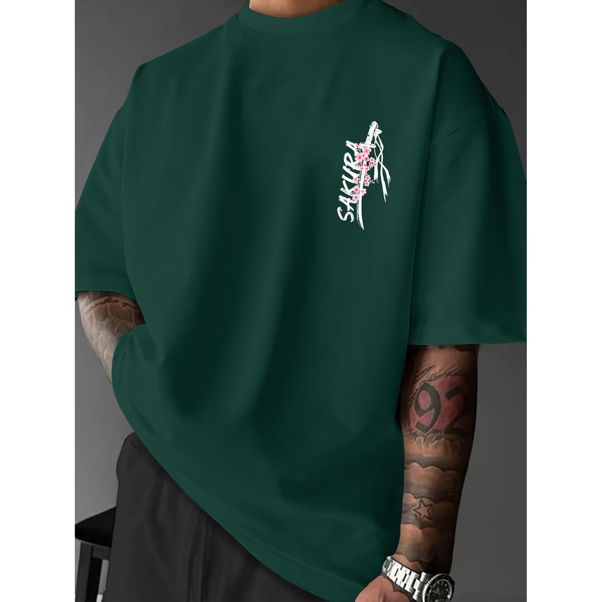 Zrgoth Veelzijdig Minimalistisch Heren T-shirt met Korte Mouwen en Print | Thema Bijbelpsalm