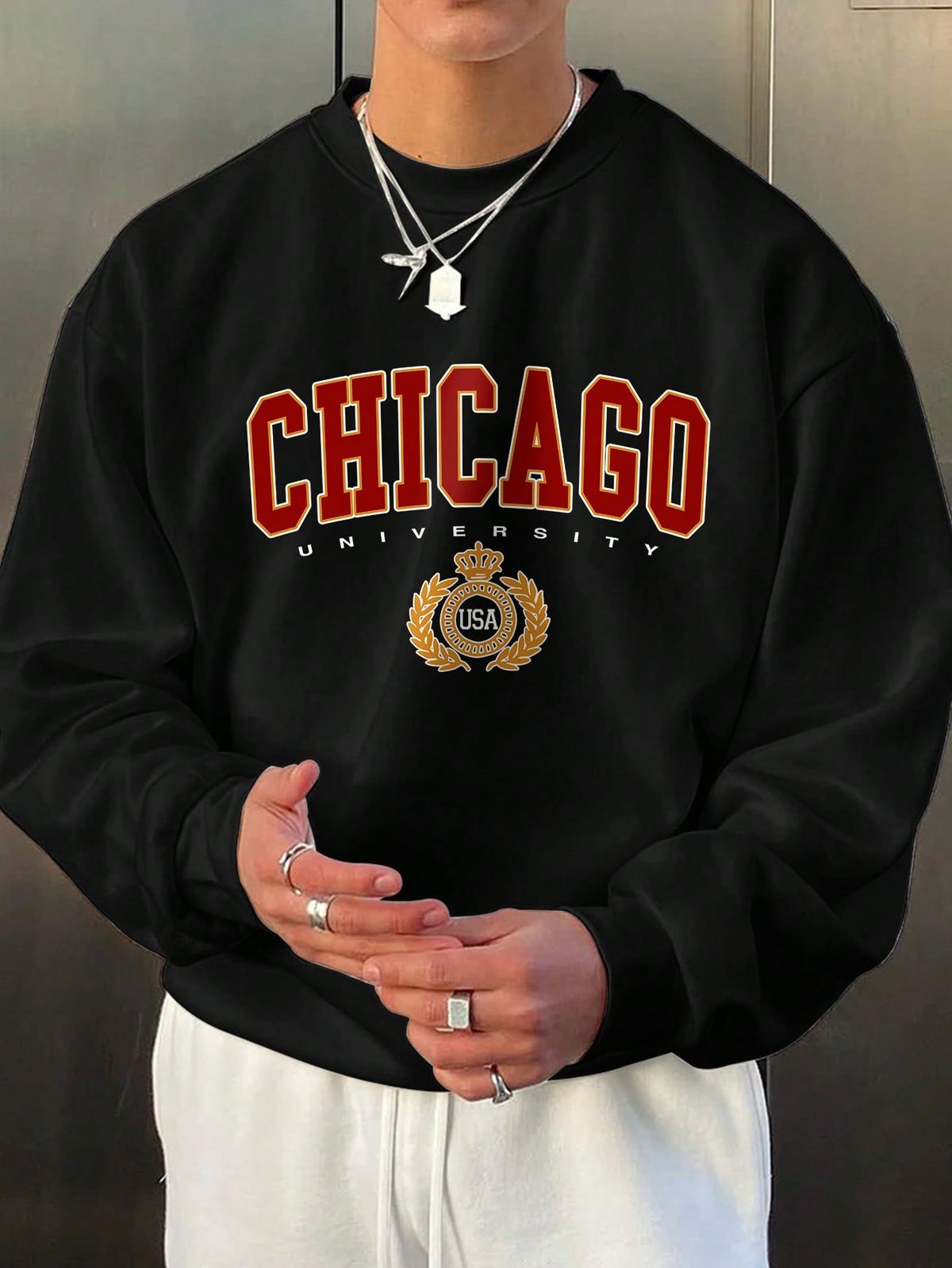 Men's Plus Size Casual Round Neck Sweatshirt