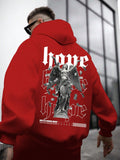 Men's Angel Print Fleece Lined Hoodie For Winter