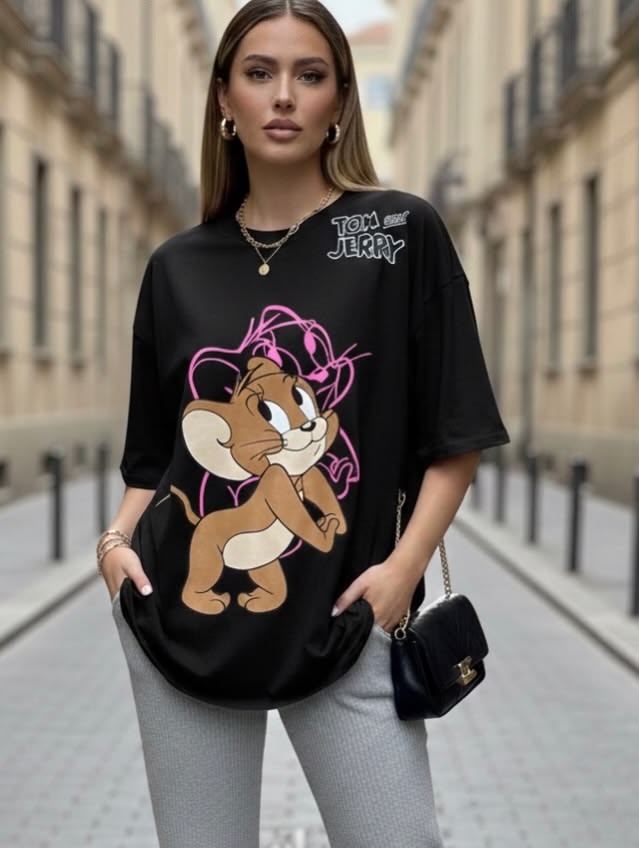Tom And Jerry Women Oversized tshirt