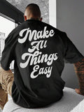 Men Plus Slogan Graphic Drop Shoulder Tee