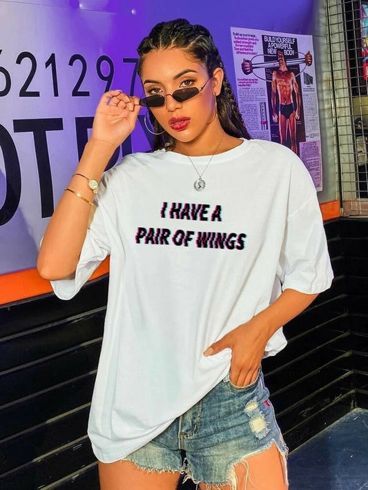 I have a pair of wings oversized women tshirt