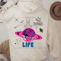 Smile your life away Crewneck Sweatshirt , inspirational sweatshirt, smiley planet face sweatshirt happiness, Aesthetic Smiley Hoodie