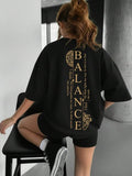 Women's Loose Fit Short Sleeve T-Shirt, Fashion Casual Summer