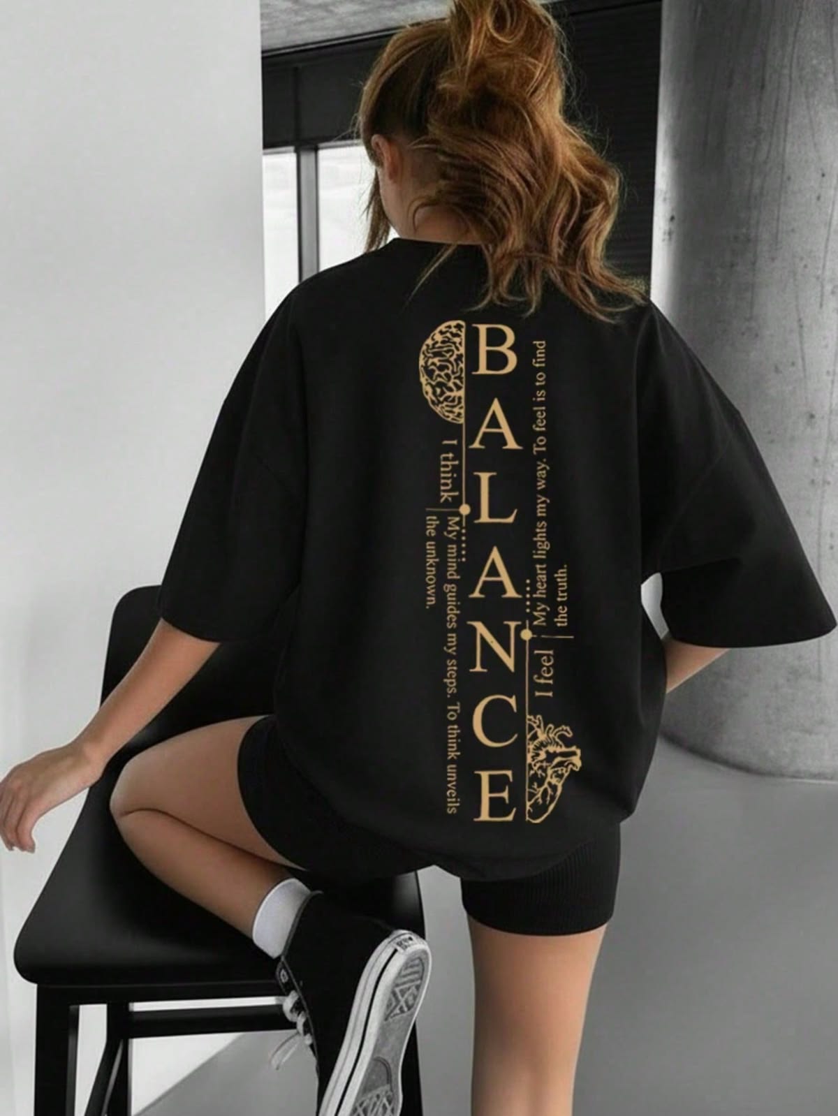Women's Loose Fit Short Sleeve T-Shirt, Fashion Casual Summer